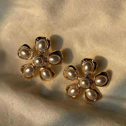 Golden Pearl Studs