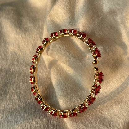 Red Zircon Tennis Bracelet Bangle