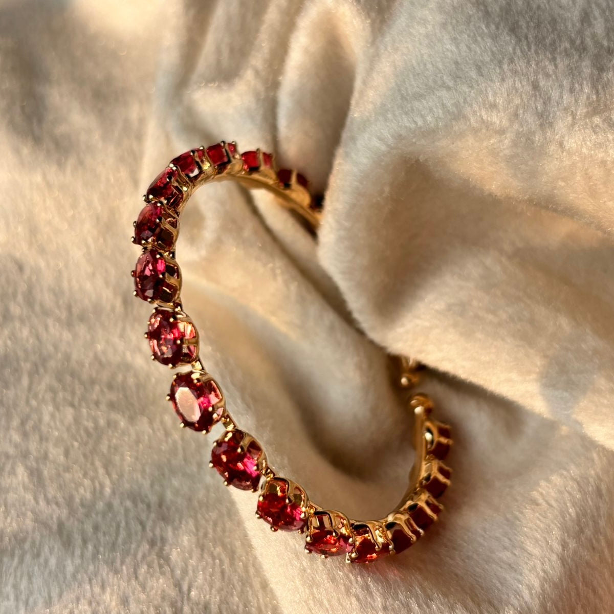 Red Zircon Tennis Bracelet Bangle