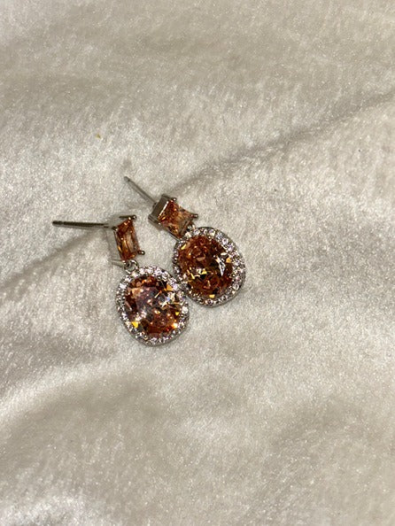 Amber Topaz Drop Earrings