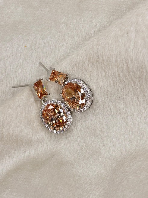 Amber Topaz Drop Earrings