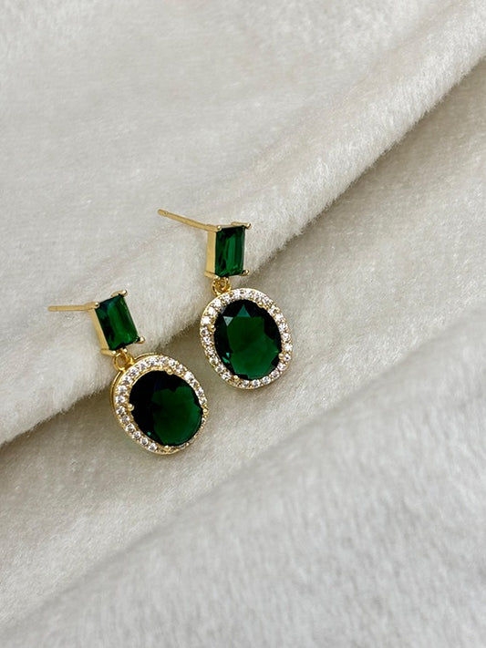 Green Emerald Drop Earrings