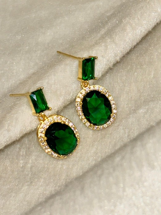 Green Emerald Drop Earrings