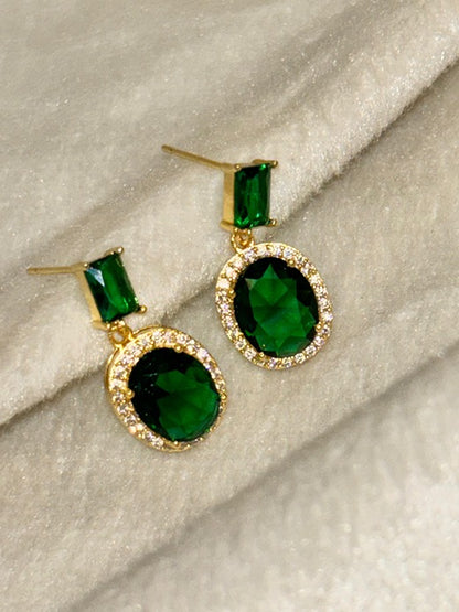 Green Emerald Drop Earrings