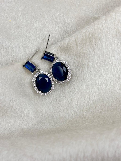 Blue Sapphire Drop Earrings