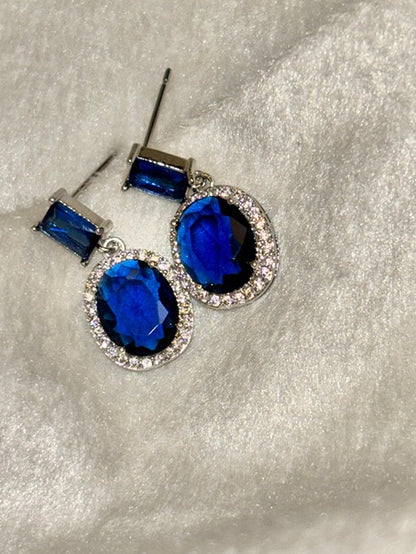 Blue Sapphire Drop Earrings