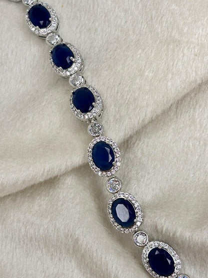 Blue Sapphire Studded Tennis Bracelet