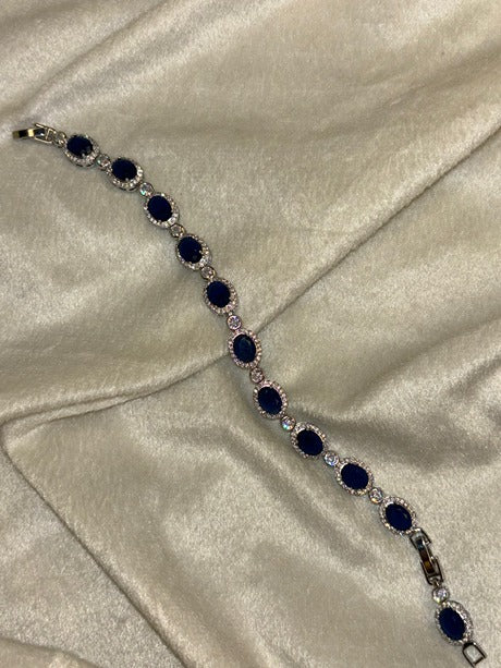 Blue Sapphire Studded Tennis Bracelet