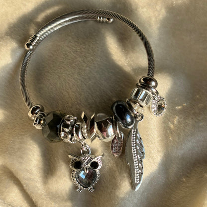 Silver Owl Quill bracelet