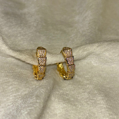 Golden Zircon Hoop Earrings