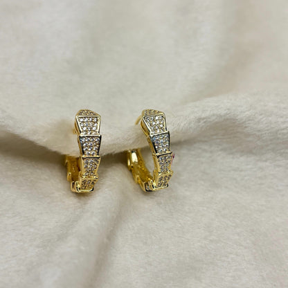 Golden Zircon Hoop Earrings