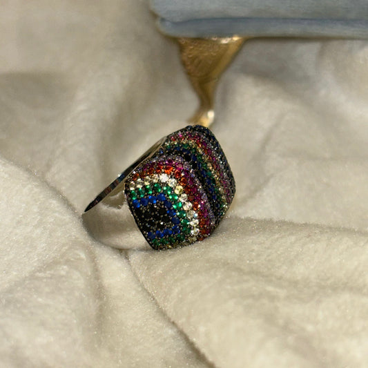 Dome Rainbow Ring - Adjustable