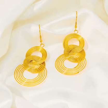 Golden Trio Dangle Earrings