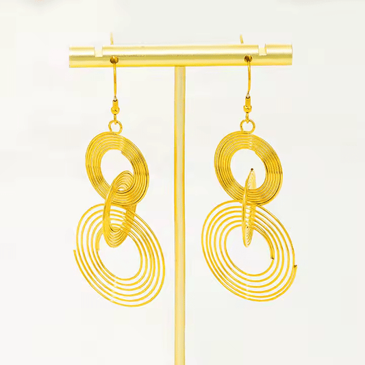 Golden Trio Dangle Earrings