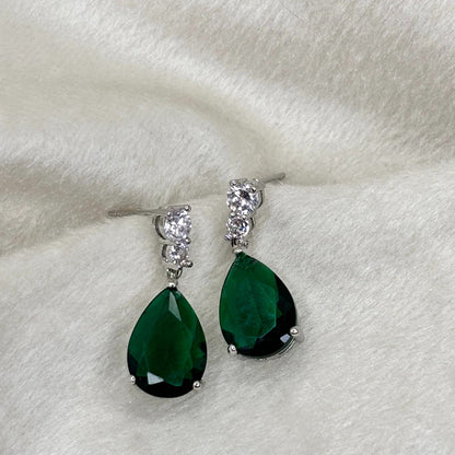 Green Emerald Drop Earrings