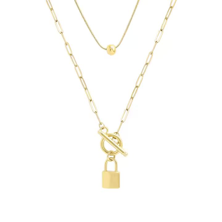 Golden Lock Layers Necklace