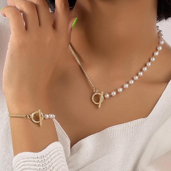 Oceanic Pearl Chain Necklace