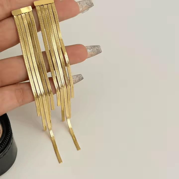 Chain Cascade Earrings - Gold